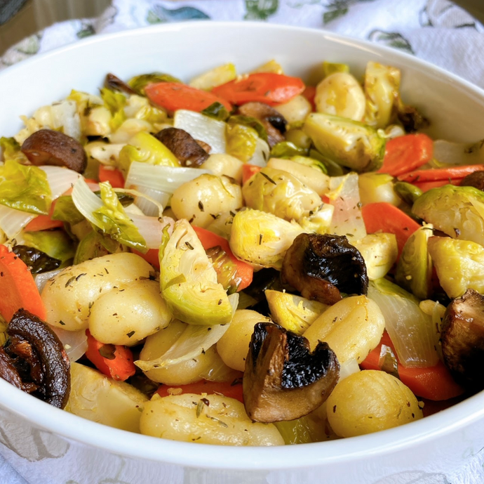 Roasted Gnocchi & Vegetables with Caramelized Shallot Thyme Butter